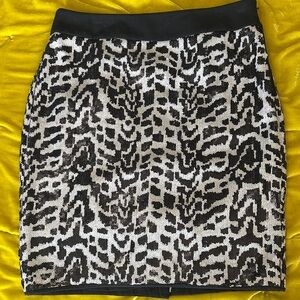 The Limited Black and White Sequin Pencil Skirt